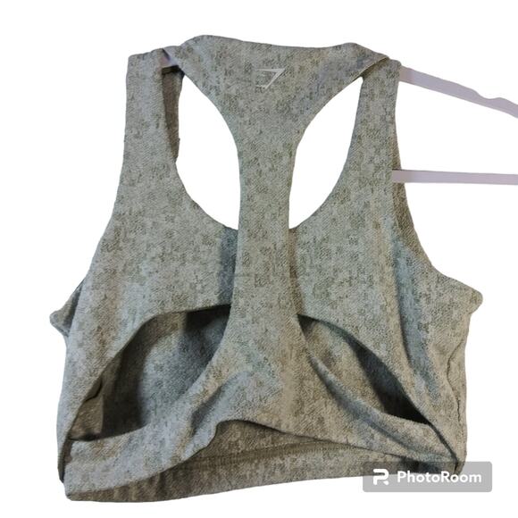 Gymshark Fleur Textured Olive Green Sports Bra Size Small - Picture 4 of 7